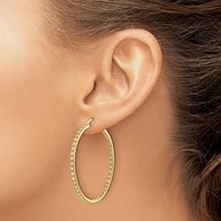 14K Yellow Gold 0.88 Carat Lab Grown Diamond VS SI+ G+ Complete in and Out Hoop Earrings view 3