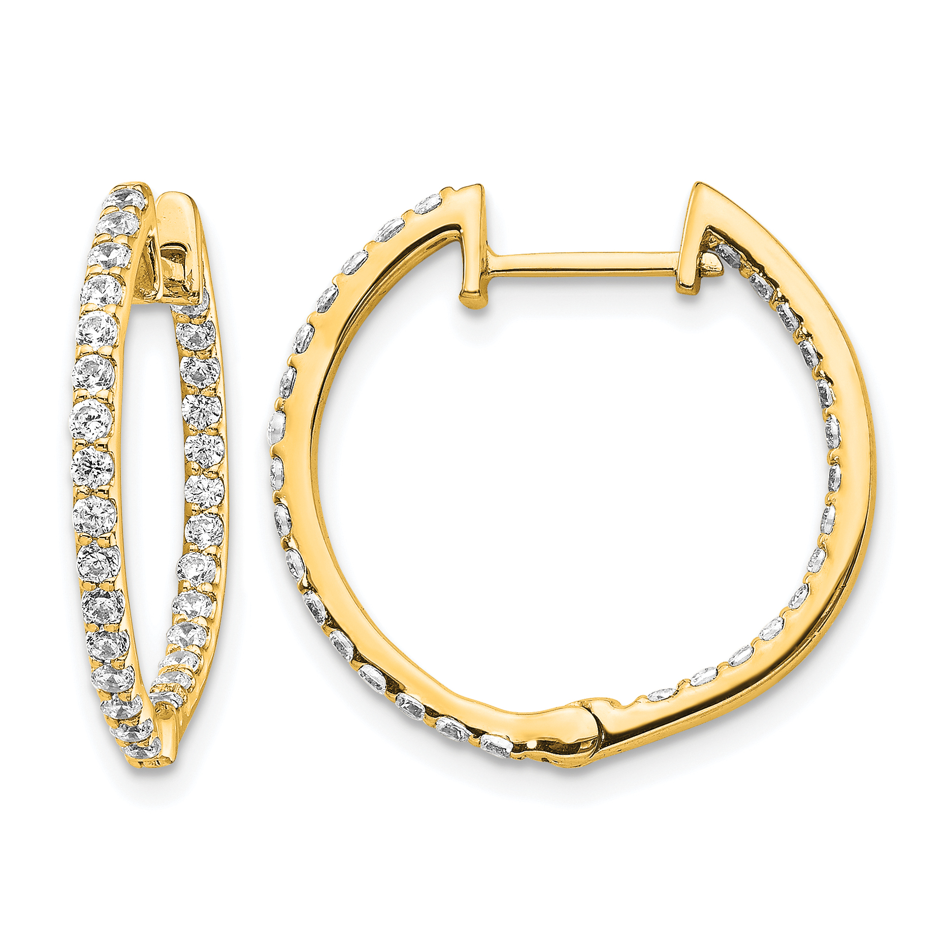 14k Diamond In/Out Hinged Hoop Earrings (EM5425-075-YA)