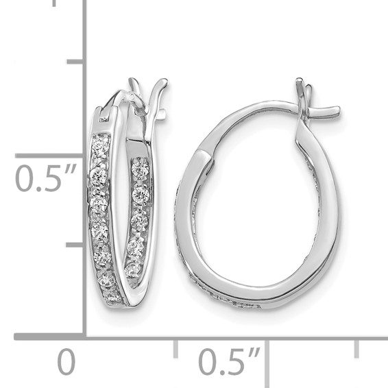 Diamond In/Out Hoop Earrings