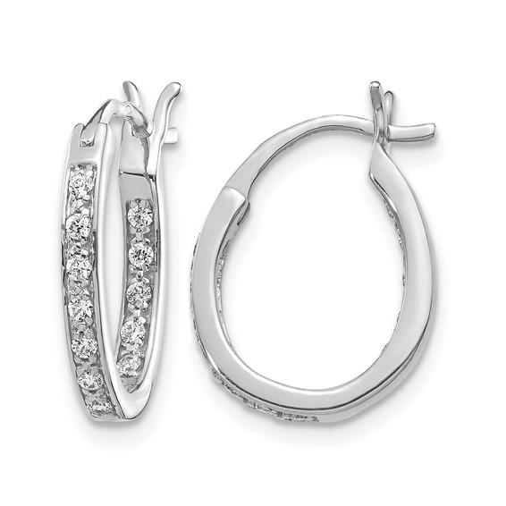 Diamond In/Out Hoop Earrings