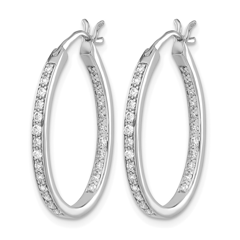 14k White Gold 1/2 carat Lab Grown Diamond VS/SI+ G+ Complete In and Out Hoop Earrings (EM5426-050-WLG)