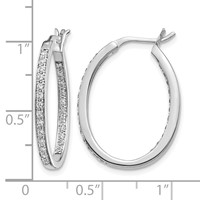 14K White Gold 0.50 Carat Lab Grown Diamond VS SI+ G+ Complete in and Out Hoop Earrings view 4