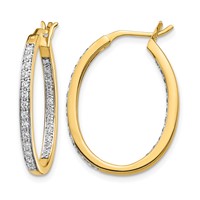14K Yellow Gold 0.50 Carat Lab Grown Diamond VS SI+ G+ Complete in and Out Hoop Earrings view 1