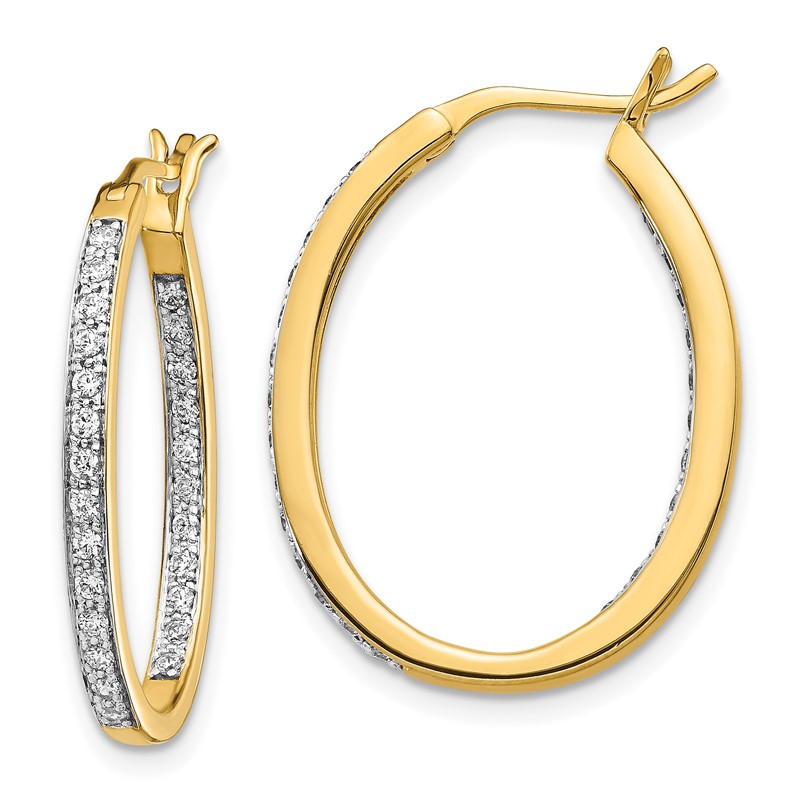 14k 1/2 carat Lab Grown Diamond VS/SI+ G+ Complete In and Out Hoop Earrings