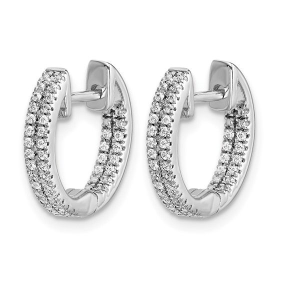 Diamond In/Out Hinged Hoop Earrings