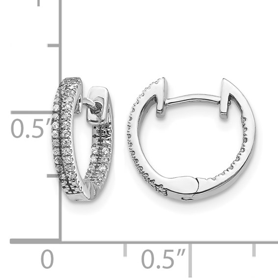 Diamond In/Out Hinged Hoop Earrings