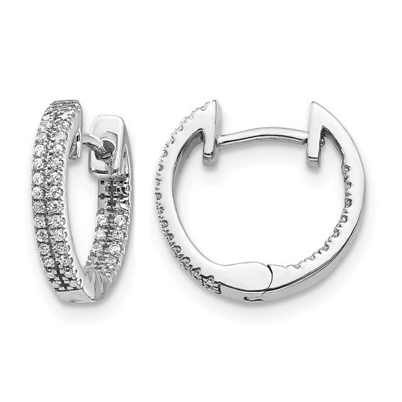 Diamond In/Out Hinged Hoop Earrings