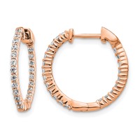 14K Rose Gold 0.50 Carat Lab Grown Diamond VS SI+ G+ Complete in and Out Hoop Earrings view 1