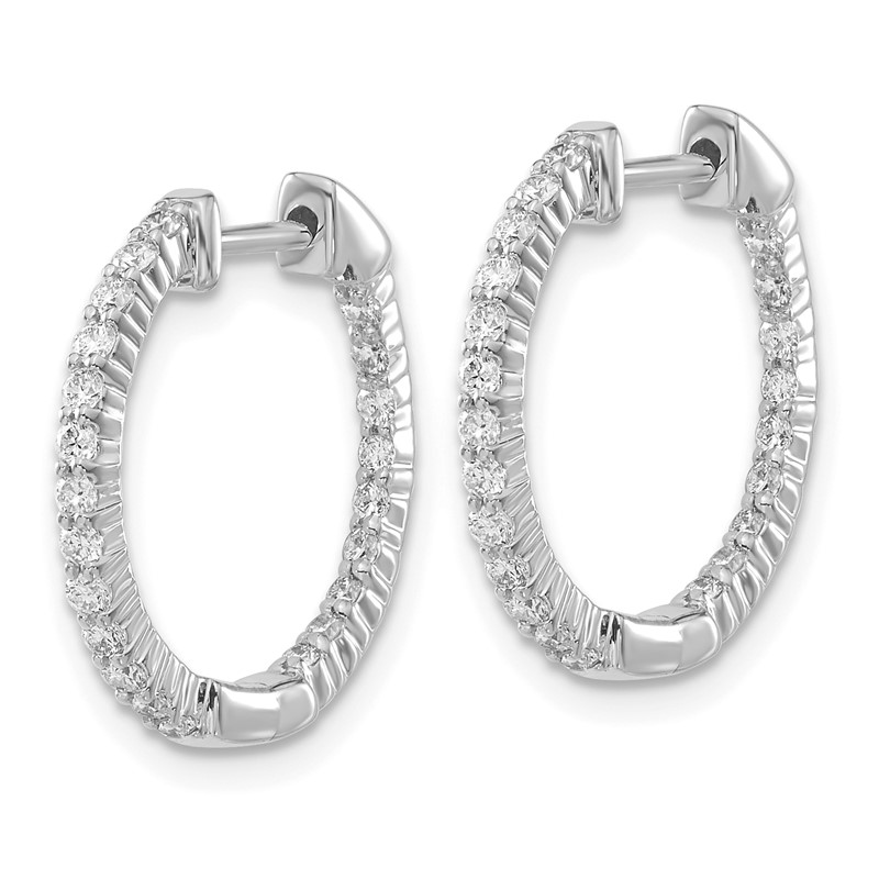 14k White Gold 1/2 carat Lab Grown Diamond VS/SI+ G+ Complete In and Out Hoop Earrings