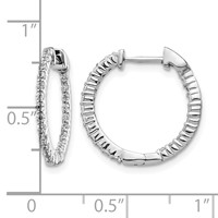 14K White Gold 0.50 Carat Lab Grown Diamond VS SI+ G+ Complete in and Out Hoop Earrings view 4