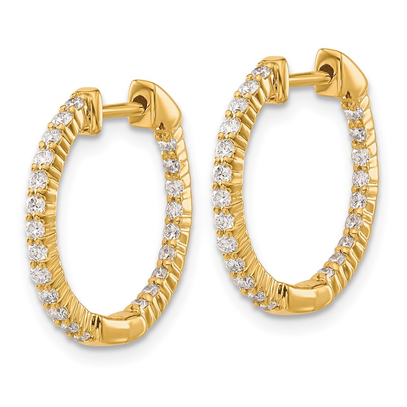 14k 1/2 carat Lab Grown Diamond VS/SI+ G+ Complete In and Out Hoop Earrings