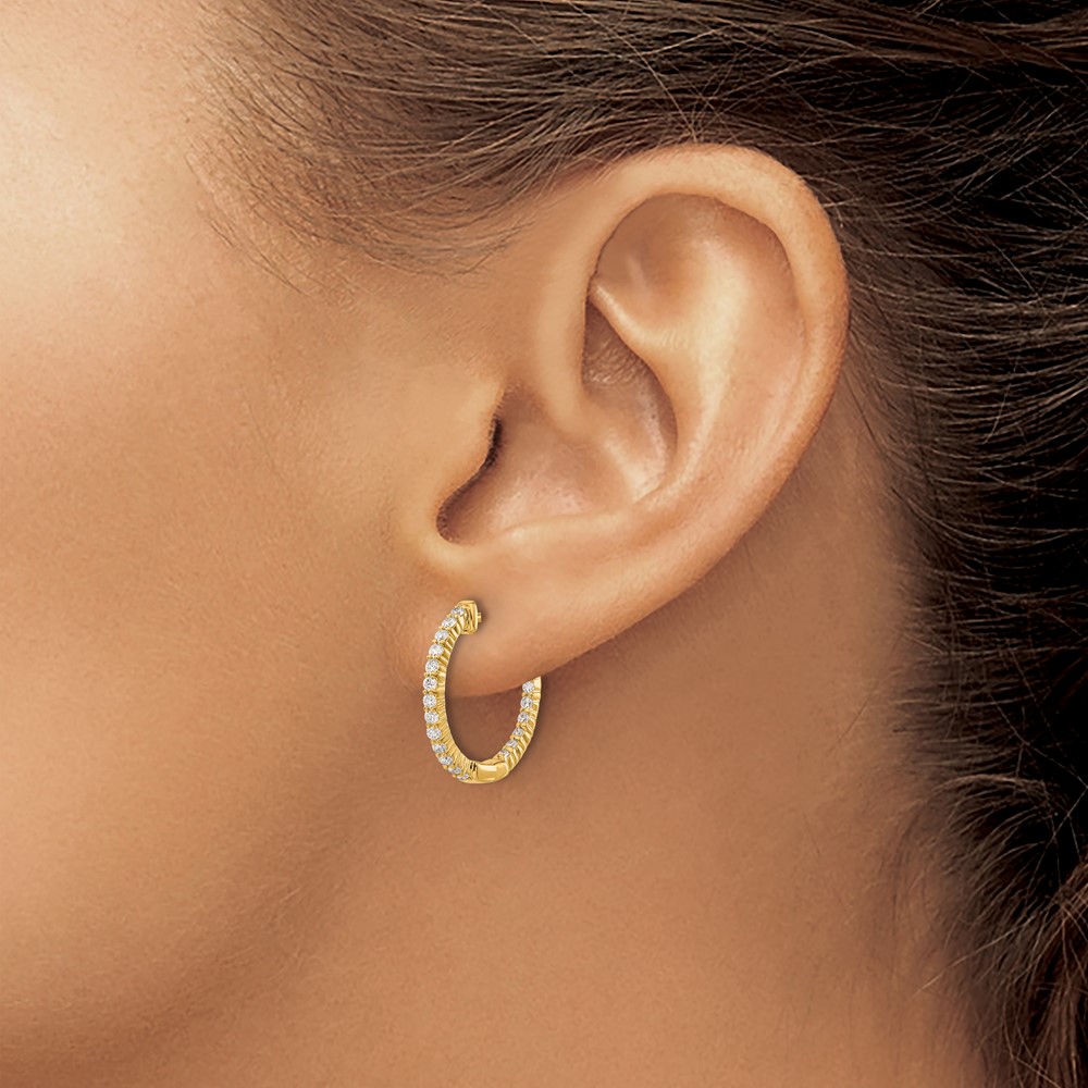 14k Gold Polished Diamond In/Out Hinged Hoop Earrings (EM5430-050-YA)