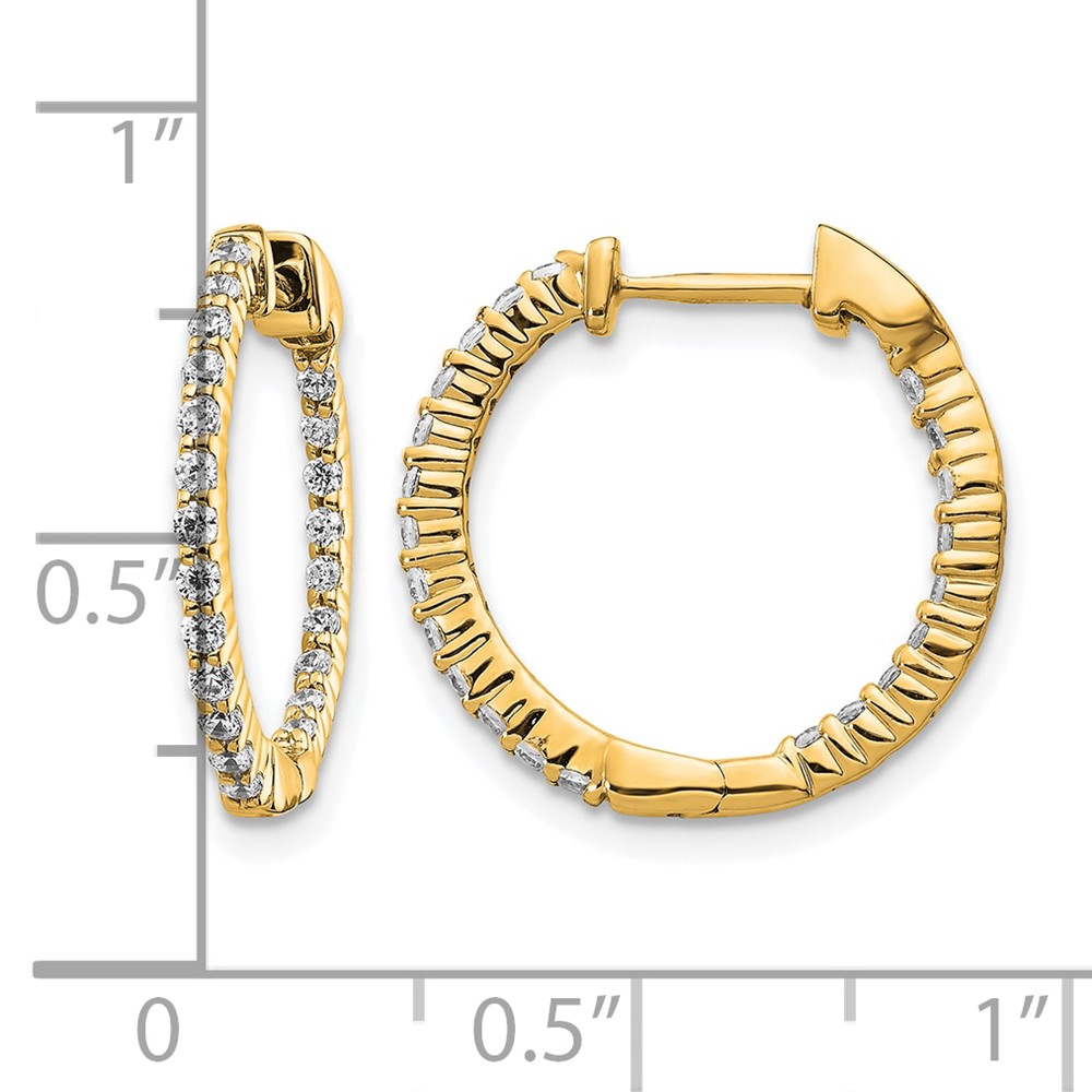 14k Gold Polished Diamond In/Out Hinged Hoop Earrings (EM5430-050-YA)