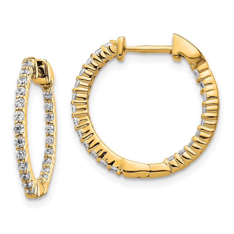 14k 1/2 carat Lab Grown Diamond VS/SI+ G+ Complete In and Out Hoop Earrings