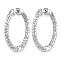 14K White Gold 0.62 Carat Lab Grown Diamond VS SI+ G+ Complete in and Out Hoop Earrings view 2