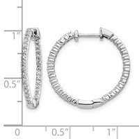 14K White Gold 0.62 Carat Lab Grown Diamond VS SI+ G+ Complete in and Out Hoop Earrings view 4
