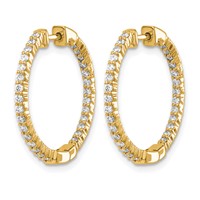 14K Yellow Gold 0.62 Carat Lab Grown Diamond VS SI+ G+ Complete in and Out Hoop Earrings view 2