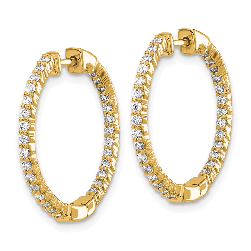 14k 5/8 carat Lab Grown Diamond VS/SI+ G+ Complete In and Out Hoop Earrings