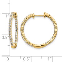 14K Yellow Gold 0.62 Carat Lab Grown Diamond VS SI+ G+ Complete in and Out Hoop Earrings view 4