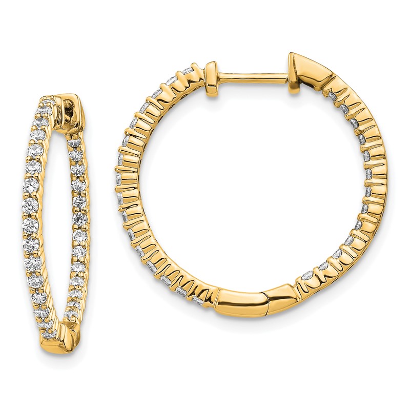 14k 5/8 carat Lab Grown Diamond VS/SI+ G+ Complete In and Out Hoop Earrings