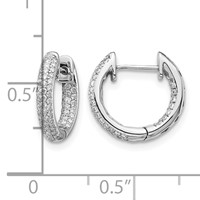 14K White Gold 0.38 Carat Lab Grown Diamond VS SI+ G+ Complete Hinged Hoop Earrings view 4
