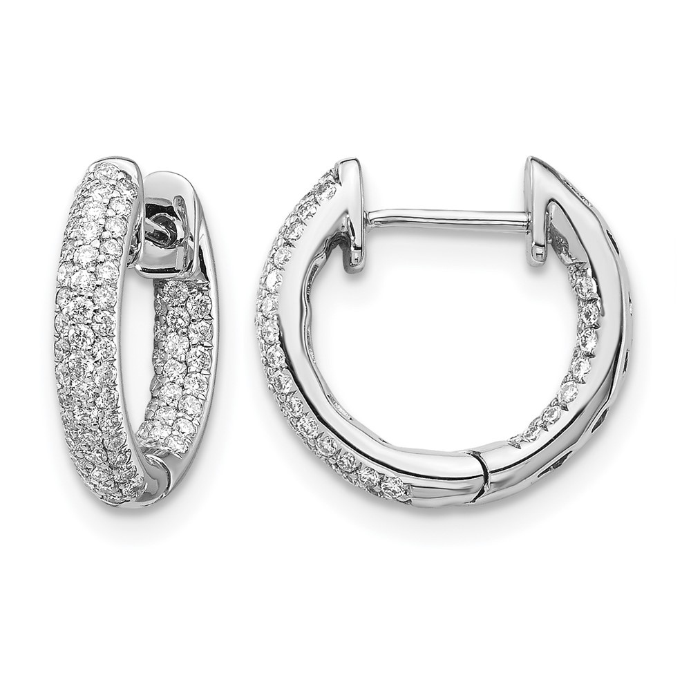 14k White Gold 3/8 carat Lab Grown Diamond VS/SI+ G+ Complete Hinged Hoop Earrings (EM5432-040-WLG)