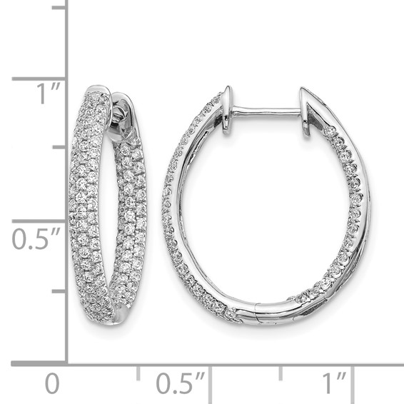 Diamond In/Out Hinged Hoop Earrings