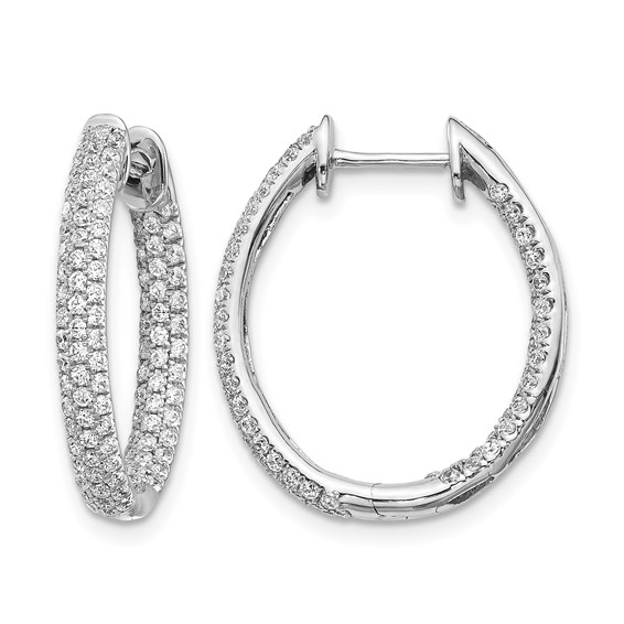 Diamond In/Out Hinged Hoop Earrings