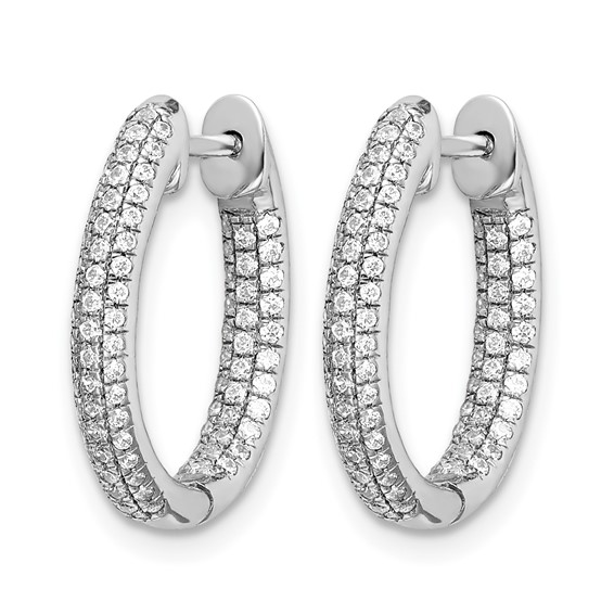 Gold Diamond Hinged Hoop Earrings