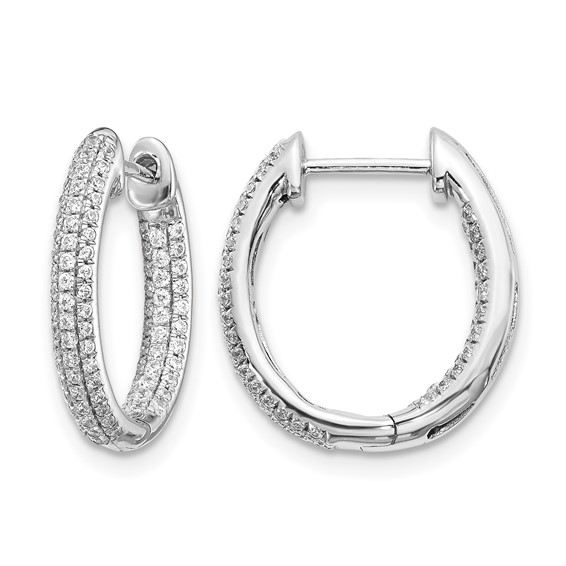 Gold Diamond Hinged Hoop Earrings