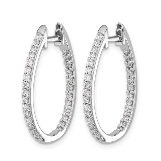Diamond In/Out Hinged Hoop Earrings