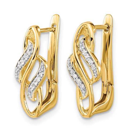 14k Diamond Fancy Hinged Hoop Earrings