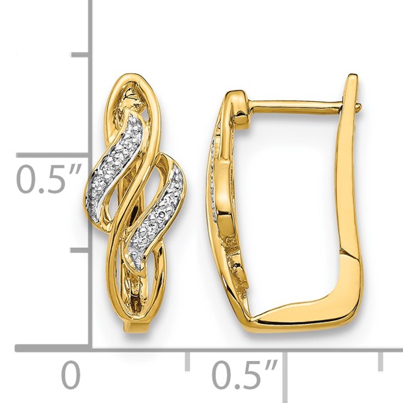 14k Diamond Fancy Hinged Hoop Earrings