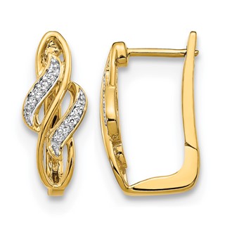 14k Diamond Fancy Hinged Hoop Earrings