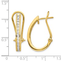 14K Yellow Gold 1 Carat Lab Grown Diamond VS SI+ G+ Complete Fashion Hinged Hoop Earrings view 2