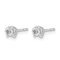 14K White Gold 0.20 Carat Lab Grown Diamond VS SI+ G+ Twisted Setting Stud Post Earrings view 2