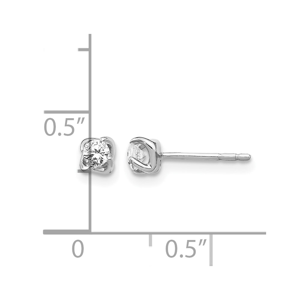 14k White Gold Diamond Post Earrings (EM5446-020-WA)