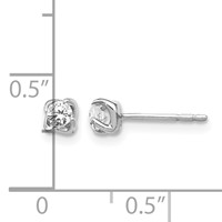 14K White Gold 0.20 Carat Lab Grown Diamond VS SI+ G+ Twisted Setting Stud Post Earrings view 4