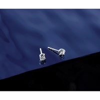 14K White Gold 0.20 Carat Lab Grown Diamond VS SI+ G+ Twisted Setting Stud Post Earrings view 5