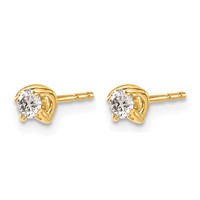 14K Yellow Gold 0.20 Carat Lab Grown Diamond VS SI+ G+ Twisted Setting Stud Post Earrings view 2