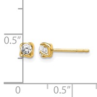 14K Yellow Gold 0.20 Carat Lab Grown Diamond VS SI+ G+ Twisted Setting Stud Post Earrings view 4