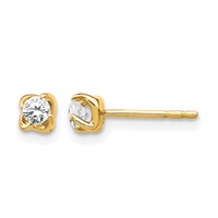 14K Yellow Gold 0.20 Carat Lab Grown Diamond VS SI+ G+ Twisted Setting Stud Post Earrings view 1