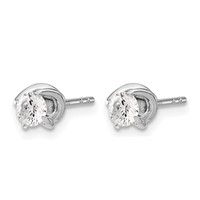 14K White Gold 0.50 Carat Lab Grown Diamond VS SI+ G+ Twisted Setting Stud Post Earrings view 2