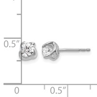 14K White Gold 0.50 Carat Lab Grown Diamond VS SI+ G+ Twisted Setting Stud Post Earrings view 4