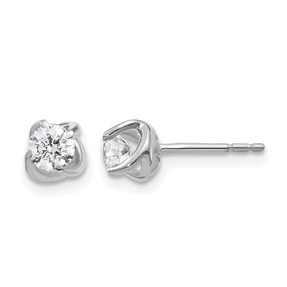 14k White Gold Fancy Twist Diamond Earrings (EM5448-050-WA)