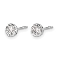 14K White Gold 0.20 Carat Lab Grown Diamond VS SI+ G+ Cluster Post Earrings view 2