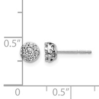 14K White Gold 0.20 Carat Lab Grown Diamond VS SI+ G+ Cluster Post Earrings view 4