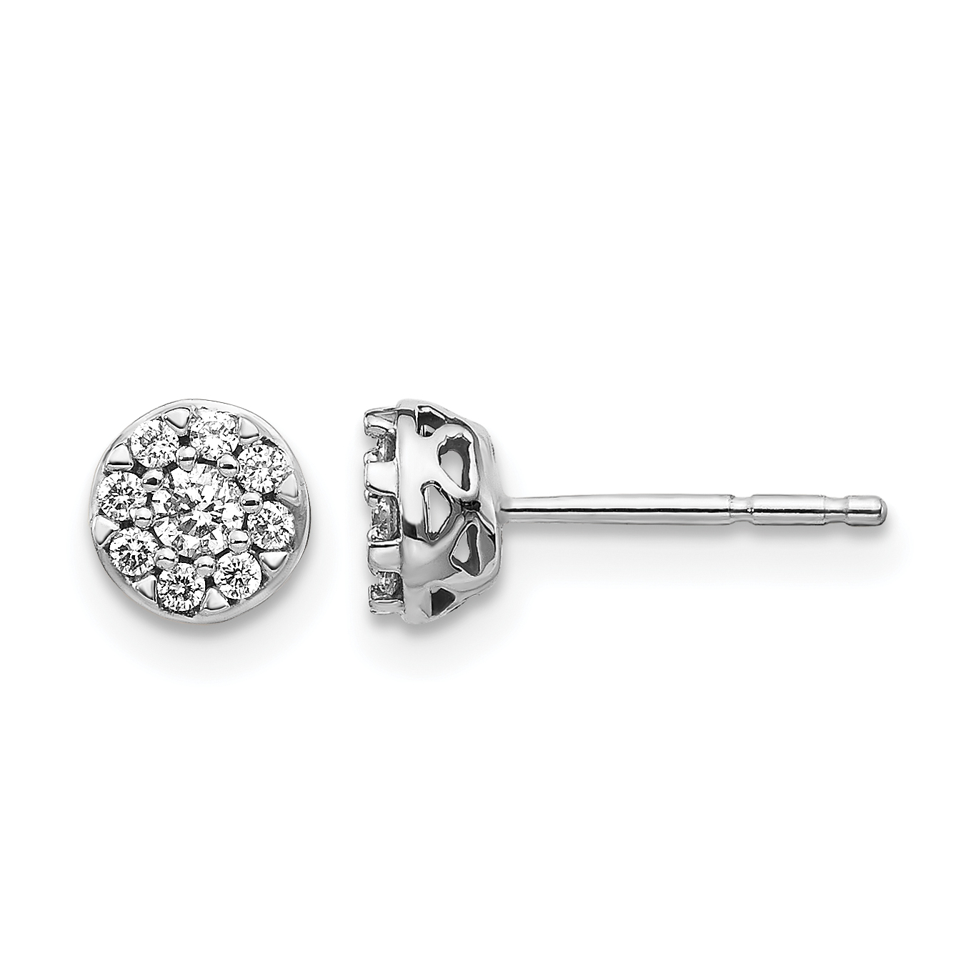 14k White Gold Diamond Cluster Earrings (EM5449-020-WA)