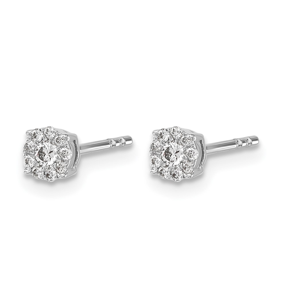 10k White Gold Diamond Cluster Post Earrings (EM5453-016-1WA)
