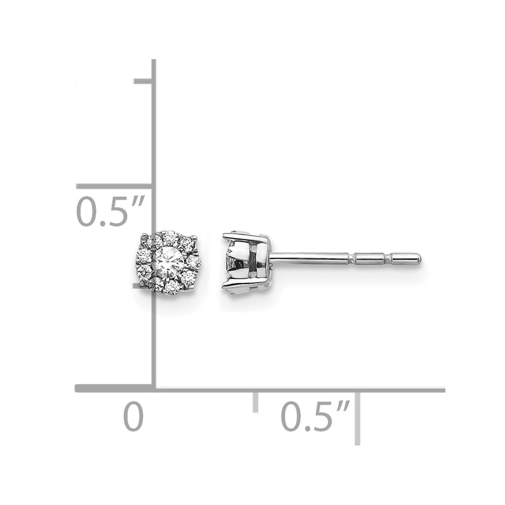 10k White Gold Diamond Cluster Post Earrings (EM5453-016-1WA)